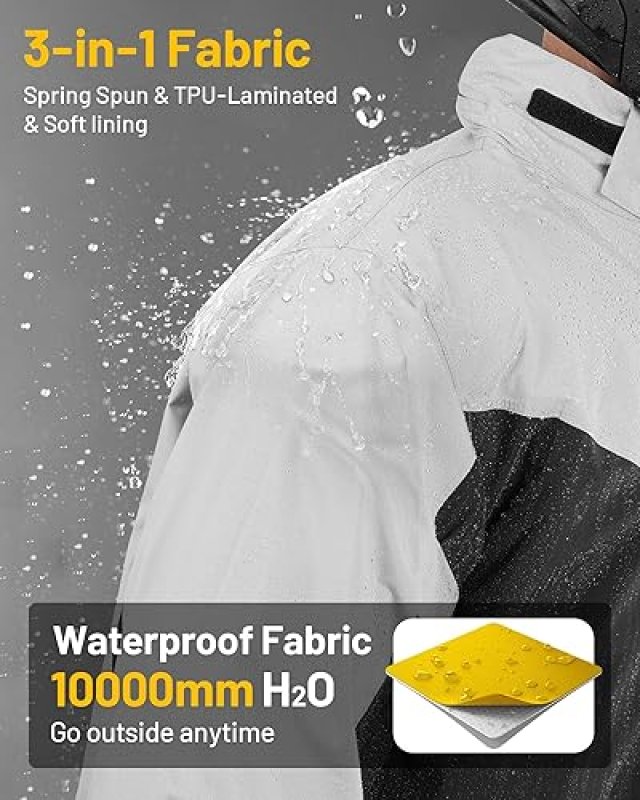 OUMURS MOTORPARTS WATERPROOF MOTORCYCLE RAIN SUIT FOR MEN WOMEN JACKET PANTS FOR RIDING, FISHING CAMPING