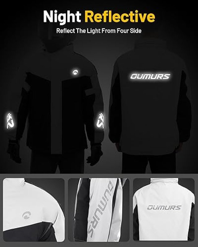 OUMURS MOTORPARTS WATERPROOF MOTORCYCLE RAIN SUIT FOR MEN WOMEN JACKET PANTS FOR RIDING, FISHING CAMPING