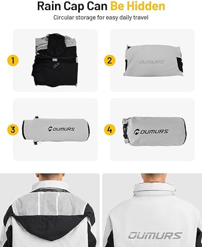 OUMURS MOTORPARTS WATERPROOF MOTORCYCLE RAIN SUIT FOR MEN WOMEN JACKET PANTS FOR RIDING, FISHING CAMPING