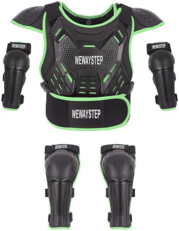 WEWAYSTEP KIDS DIRT BIKE ARMOR SET WITH CHEST PROTECTOR, KNEE ELBOW PADS FOR MOTOCROSS OFF-ROAD