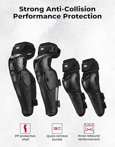KEMIMOTO 4-PIECE MOTORCYCLE KNEE ELBOW PADS PROTECTIVE GEAR FOR MOTOCROSS RACING DIRT BIKE