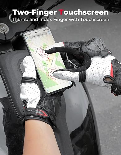 KEMIMOTO SHEEPSKIN LEATHER MOTORCYCLE GLOVES FOR MEN PROTECTIVE GLOVES FOR MOTOCROSS, DIRT BIKE, ATV