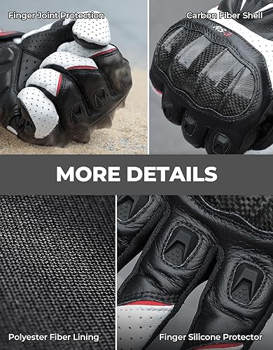 KEMIMOTO SHEEPSKIN LEATHER MOTORCYCLE GLOVES FOR MEN PROTECTIVE GLOVES FOR MOTOCROSS, DIRT BIKE, ATV