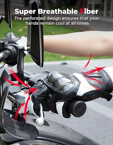 KEMIMOTO SHEEPSKIN LEATHER MOTORCYCLE GLOVES FOR MEN PROTECTIVE GLOVES FOR MOTOCROSS, DIRT BIKE, ATV