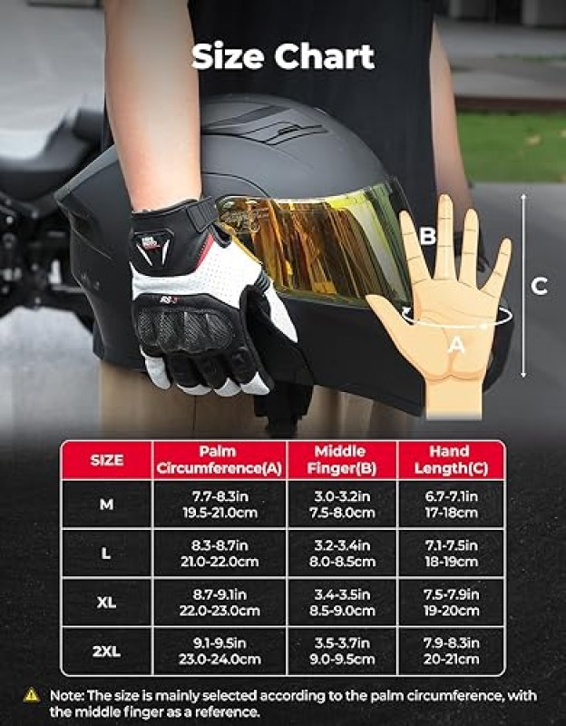 KEMIMOTO SHEEPSKIN LEATHER MOTORCYCLE GLOVES FOR MEN PROTECTIVE GLOVES FOR MOTOCROSS, DIRT BIKE, ATV