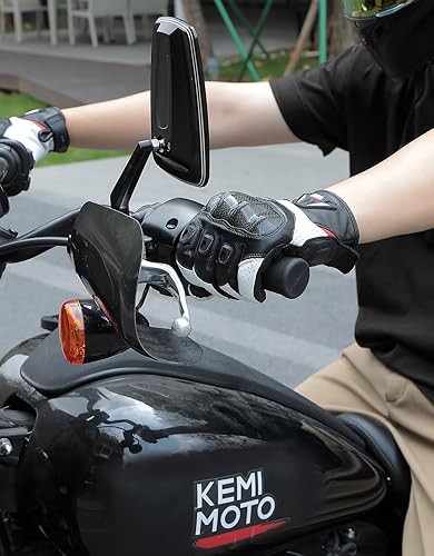 KEMIMOTO SHEEPSKIN LEATHER MOTORCYCLE GLOVES FOR MEN PROTECTIVE GLOVES FOR MOTOCROSS, DIRT BIKE, ATV