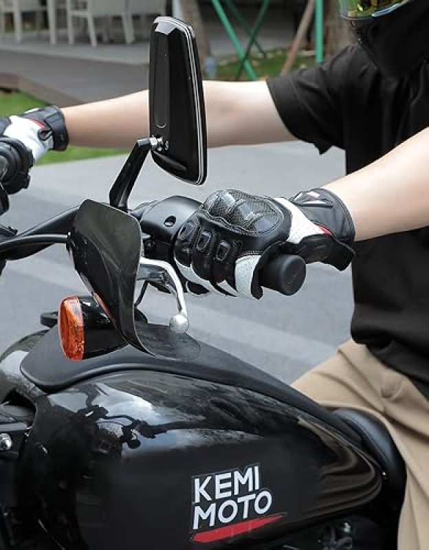 KEMIMOTO SHEEPSKIN LEATHER MOTORCYCLE GLOVES FOR MEN PROTECTIVE GLOVES FOR MOTOCROSS, DIRT BIKE, ATV