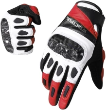 WTACTFUL GOATSKIN LEATHER MOTORCYCLE GLOVES WITH CARBON KNUCKLES FOR SUPERIOR PROTECTION