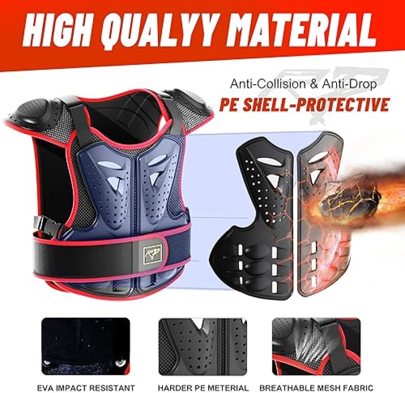 ROPPONGI YOUTH KIDS DIRT BIKE GEAR - PROTECTIVE MOTOCROSS ARMOR SUIT CHEST PROTECTOR FOR BOYS GIRLS