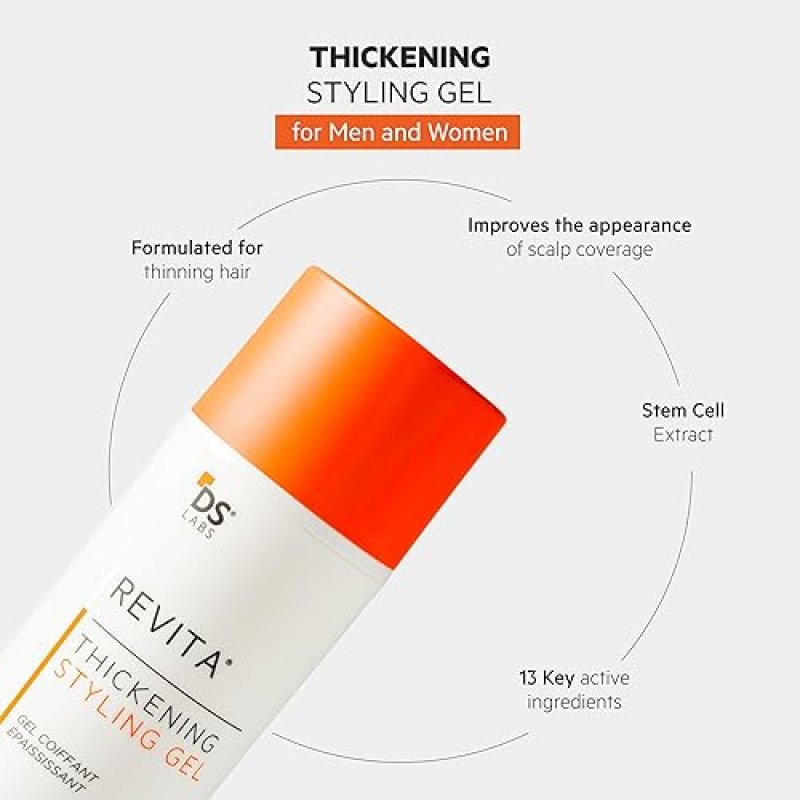 REVITA HAIR GEL FOR MEN MEDIUM HOLD, VOLUMIZING THICKENING, 3.4 FL OZ
