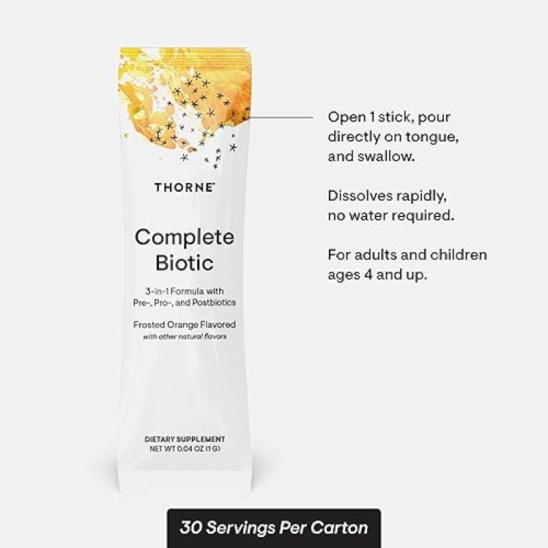 THORNE COMPLETE BIOTIC PROBIOTIC PREBIOTIC POSTBIOTIC FOR GUT, DIGESTIVE IMMUNE HEALTH 30 SERVINGS