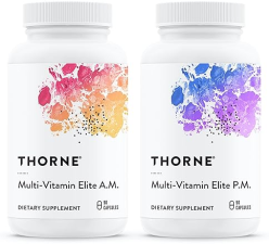THORNE MULTI-VITAMIN ELITE AM PM DAILY ENERGY SLEEP SUPPORT, GLUTEN DAIRY-FREE, 180 CAPS