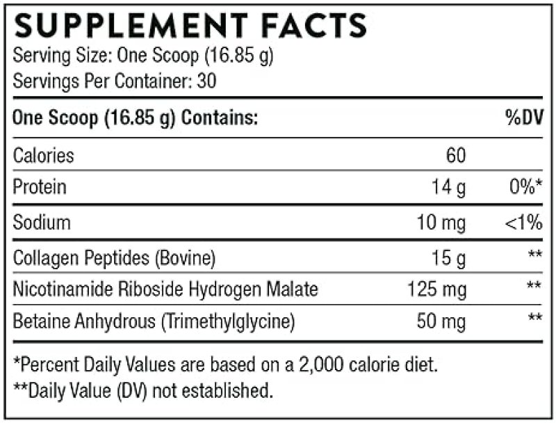THORNE COLLAGEN FIT UNFLAVORED PEPTIDES POWDER WITH NICOTINAMIDE RIBOSIDE - 30 SERVINGS
