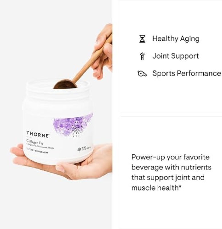 THORNE COLLAGEN FIT UNFLAVORED PEPTIDES POWDER WITH NICOTINAMIDE RIBOSIDE - 30 SERVINGS