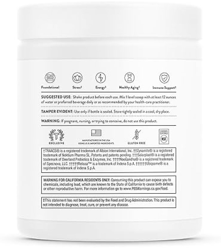 THORNE DAILY GREENS PLUS POWDER MATCHA, SPIRULINA, MORINGA ADAPTOGENS, MINT FLAVOR, 30 SERVINGS