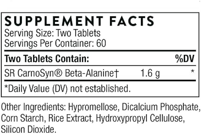 THORNE BETA ALANINE SUSTAINED RELEASE 120 TABLETS MUSCLE ENDURANCE AMINO ACID, NSF CERTIFIED