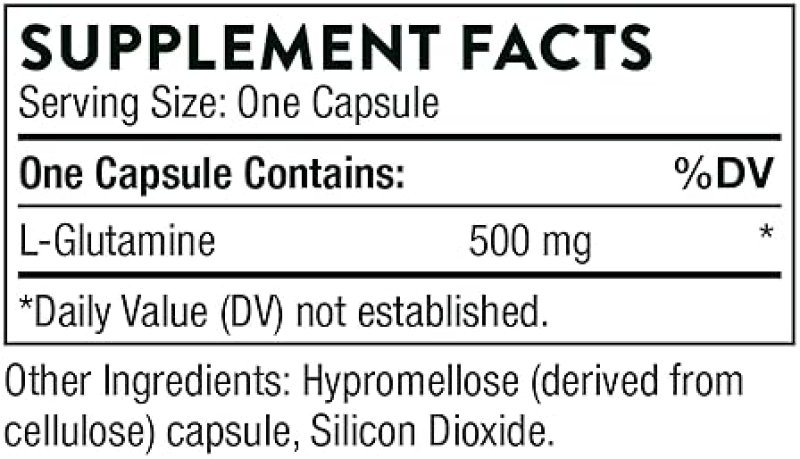 THORNE L-GLUTAMINE CAPSULES AMINO ACID SUPPLEMENT FOR GUT HEALTH IMMUNE SUPPORT, 90 COUNT
