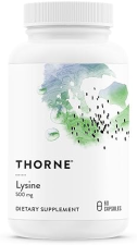 THORNE LYSINE 500MG CAPSULES ESSENTIAL AMINO ACID FOR SKIN, ENERGY IMMUNE SUPPORT, 60CT