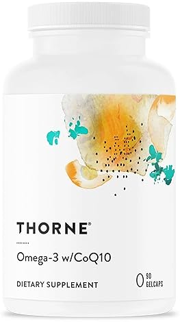 THORNE OMEGA-3 WITH COQ10 - EPA DHA SUPPLEMENT - 90 GELCAPS FOR HEART BRAIN HEALTH