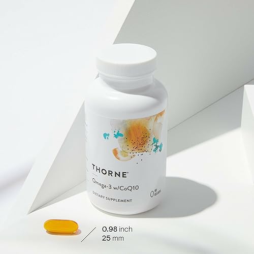 THORNE OMEGA-3 WITH COQ10 - EPA DHA SUPPLEMENT - 90 GELCAPS FOR HEART BRAIN HEALTH