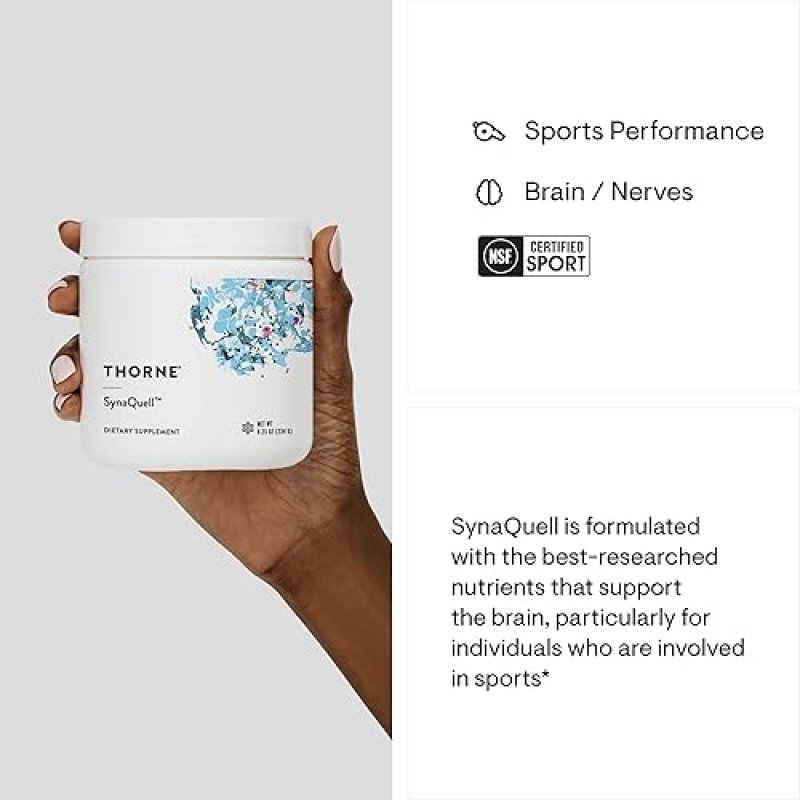 THORNE SYNAQUELL BRAIN SUPPORT WITH BHB, BCAAS, COQ10, DHA COGNITIVE HEALTH, NSF SPORT
