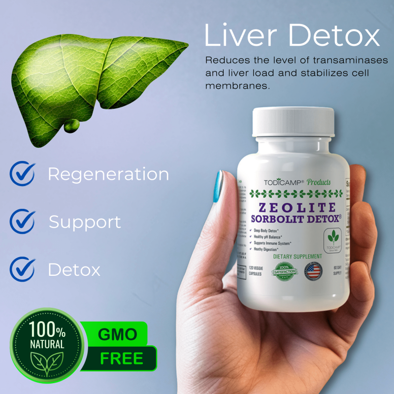 TODICAMP ZEOLITE DETOX CAPSULES 120 COUNT FOR FAST FULL BODY, LIVER DETOX DEBLOATING