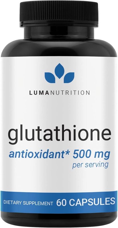 LUMA NUTRITION GLUTATHIONE 500MG CAPSULES ANTIOXIDANT LIVER SUPPORT SUPPLEMENT, 60 COUNT