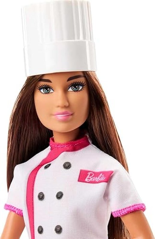 MATTEL BARBIE CAREERS PASTRY CHEF DOLL WITH REMOVABLE BAKING OUTFIT, HAT CAKE SLICE ACCESSORY