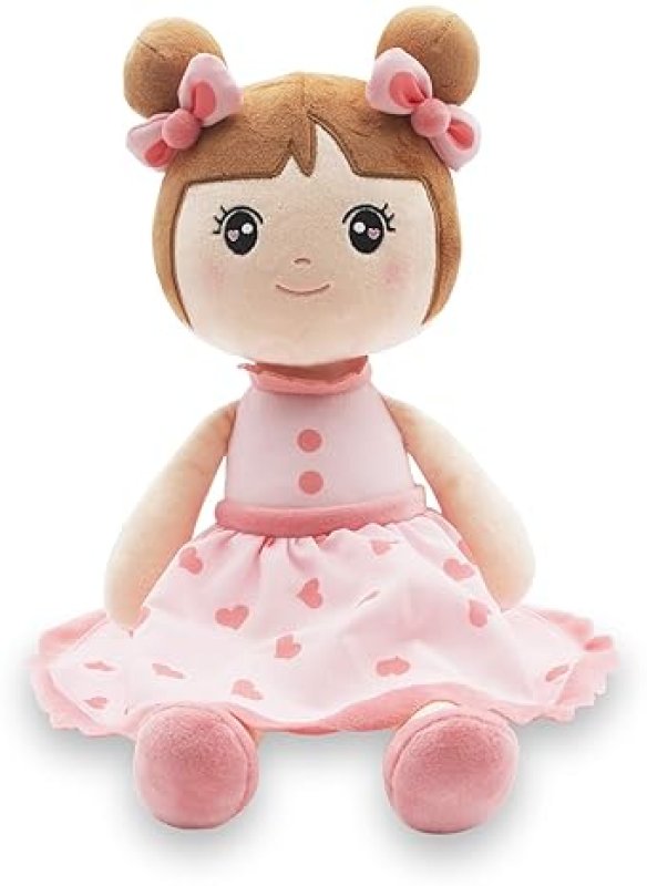 MAXSHOP 17 PLUSH BABY GIRL DOLL SUPER SOFT PINK STUFFED TOY WITH GIFT BOX