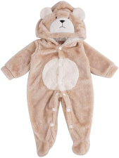 BABESIDE KHAKI BEAR ONESIE HAT SET FOR 17-22 INCH REBORN BABY DOLLS, GIRLS BOYS ACCESSORIES