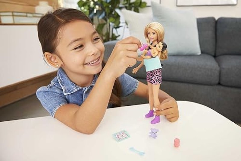 MATTEL BARBIE SKIPPER BABYSITTERS INC BLONDE DOLL WITH BABY 4 ACCESSORIES GIRL POWER SET