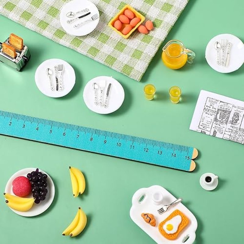 SUILUNG 44-PIECE 1 12 DOLLHOUSE MINIATURE BREAKFAST KITCHEN SET TOAST MAKER, BREAD, JUICE MORE