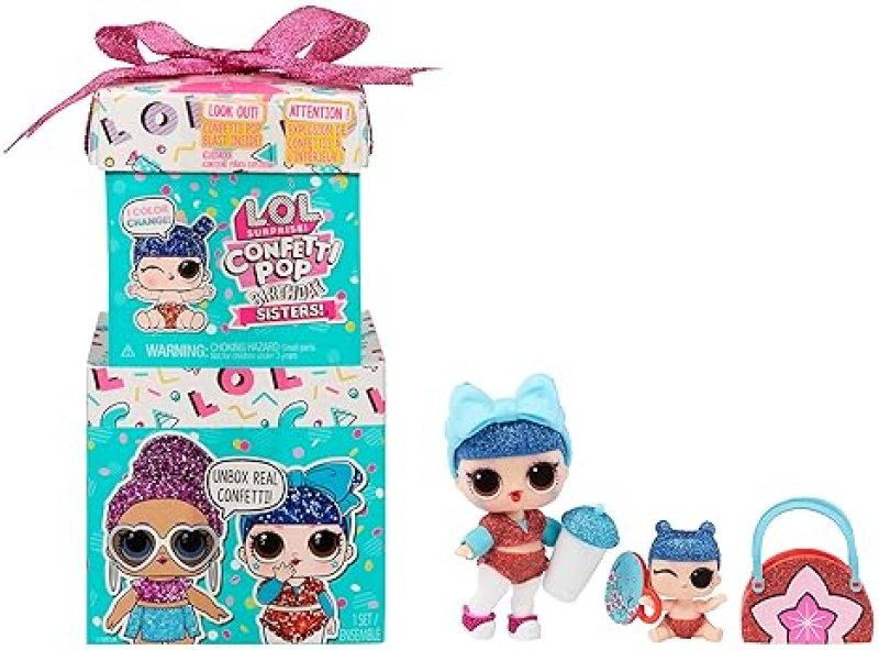 MGA ENTERTAINMENT L.O.L. SURPRISE! CONFETTI POP BIRTHDAY SISTERS DOLL WITH 10 SURPRISES LIMITED EDITION BOX