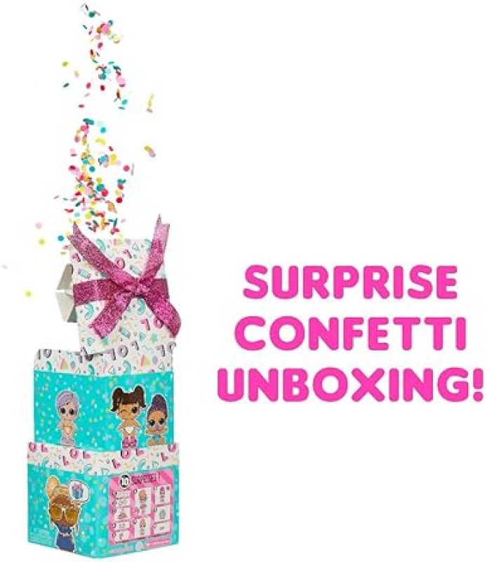 MGA ENTERTAINMENT L.O.L. SURPRISE! CONFETTI POP BIRTHDAY SISTERS DOLL WITH 10 SURPRISES LIMITED EDITION BOX