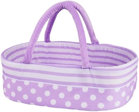 BABESIDE FOLDABLE DOLL BASSINET CRIB WITH HANDLE FOR 17-22 REBORN BABY DOLLS, PURPLE