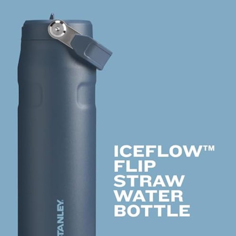 STANLEY ICEFLOW FLIP STRAW 16OZ INSULATED STAINLESS STEEL WATER BOTTLE, LEAK-RESISTANT, BPA-FREE