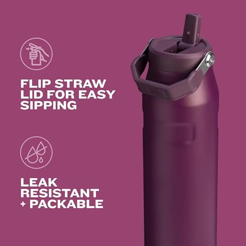 STANLEY ICEFLOW FLIP STRAW 36OZ WATER BOTTLE INSULATED STAINLESS STEEL, LEAK-RESISTANT, BPA-FREE