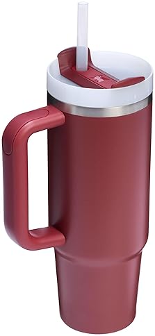 STANLEY QUENCHER 30OZ INSULATED TUMBLER WITH HANDLE, STRAW FLOWSTATE LID BPA-FREE CRANBERRY