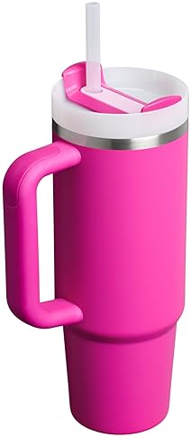 STANLEY QUENCHER 30OZ INSULATED TUMBLER WITH HANDLE, STRAW FLOWSTATE LID VIOLET BLOSSOM