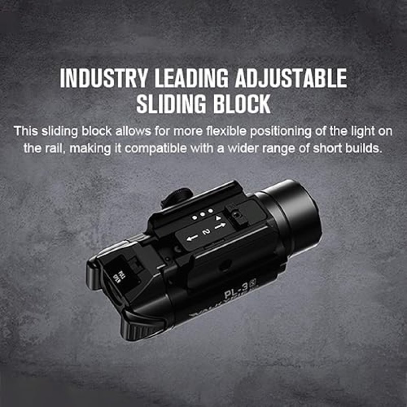OLIGHT PL-3S VALKYRIE 1000 LUMEN COMPACT TACTICAL WEAPON LIGHT FOR 1913 PICATINNY RAIL BLACK