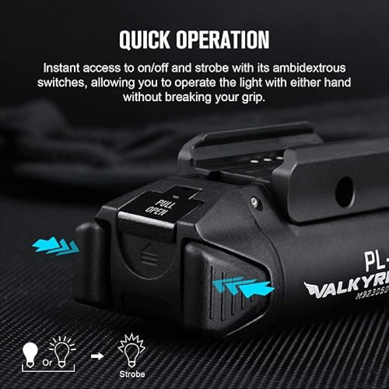 OLIGHT PL-3S VALKYRIE 1000 LUMEN COMPACT TACTICAL WEAPON LIGHT FOR 1913 PICATINNY RAIL BLACK