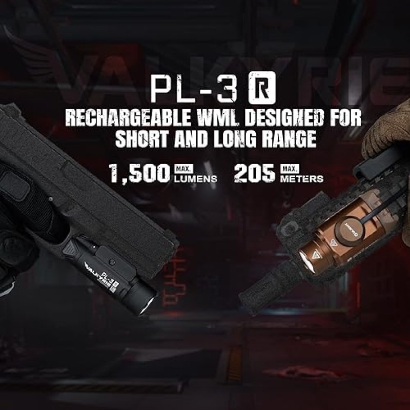 OLIGHT PL-3R VALKYRIE 1500 LUMEN RECHARGEABLE TACTICAL LED WEAPON LIGHT FOR 1913 PICATINNY RAIL
