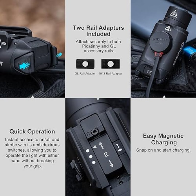OLIGHT PL-3R VALKYRIE 1500 LUMEN RECHARGEABLE TACTICAL LED WEAPON LIGHT FOR 1913 PICATINNY RAIL