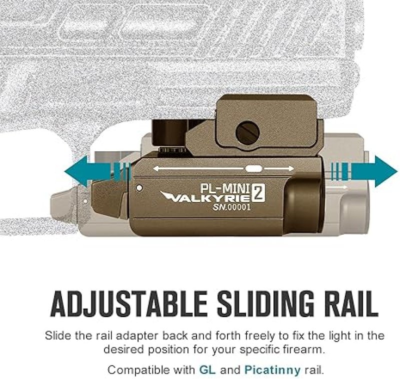 OLIGHT PL-MINI 2 VALKYRIE 600 LUMENS USB RECHARGEABLE COMPACT HUNTING FLASHLIGHT WITH RAIL