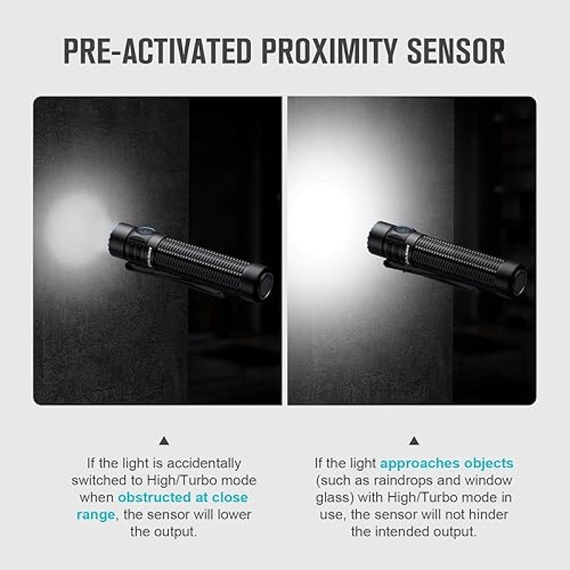 OLIGHT WARRIOR MINI3 1750L RECHARGEABLE TACTICAL FLASHLIGHT WITH DUAL SWITCH PROXIMITY SENSOR