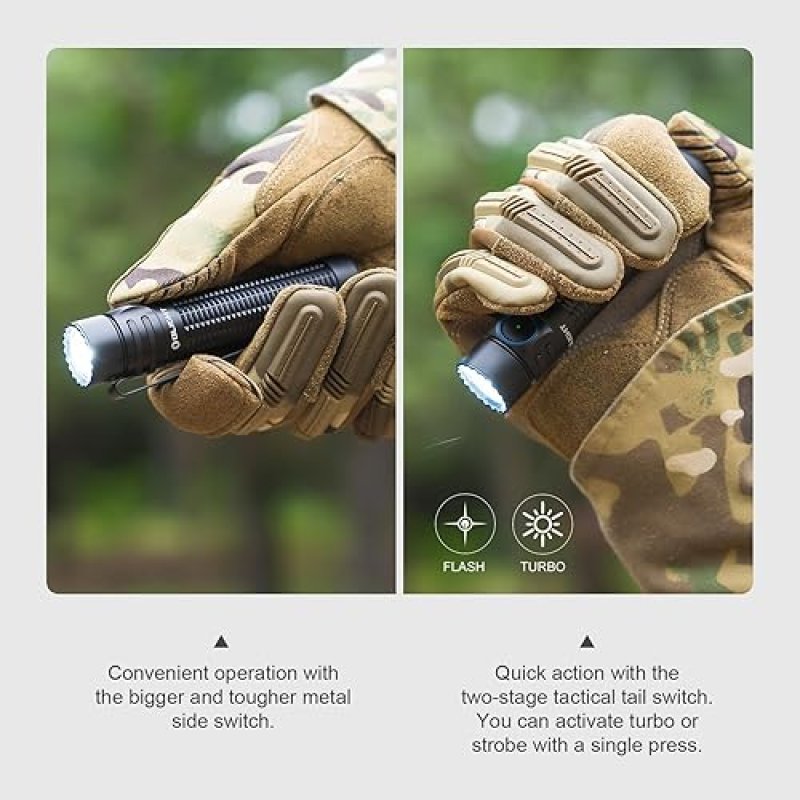 OLIGHT WARRIOR MINI3 1750L RECHARGEABLE TACTICAL FLASHLIGHT WITH DUAL SWITCH PROXIMITY SENSOR
