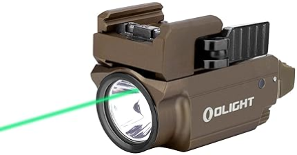 OLIGHT BALDR MINI 600 LUMEN TACTICAL FLASHLIGHT GREEN BEAM WHITE LED USB RECHARGEABLE TAN