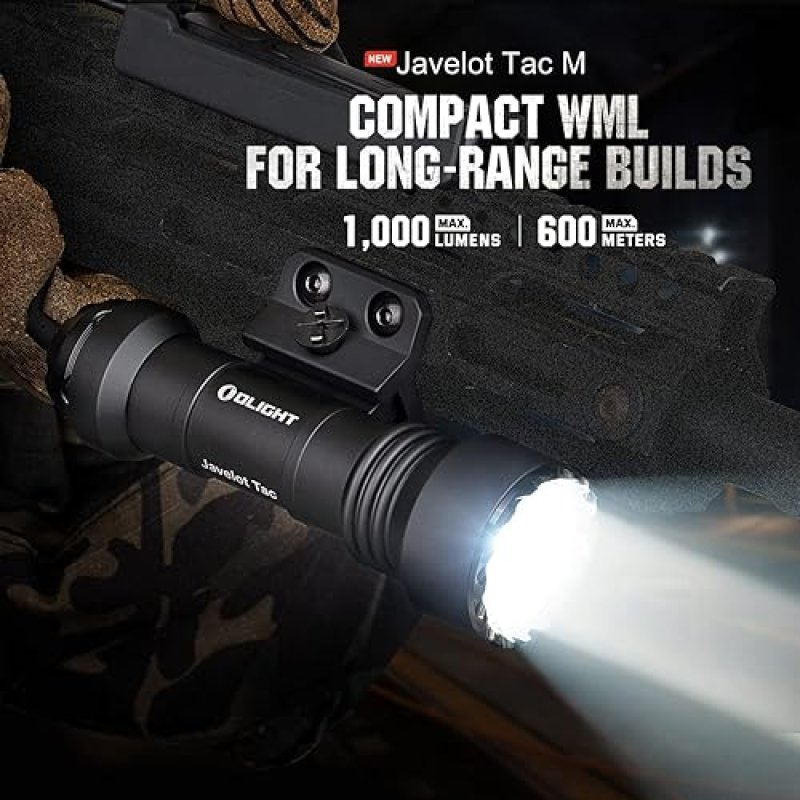 OLIGHT JAVELOT TAC M 1000 LUMEN RECHARGEABLE TACTICAL FLASHLIGHT WITH MLOK RAIL MOUNT REMOTE SWITCH