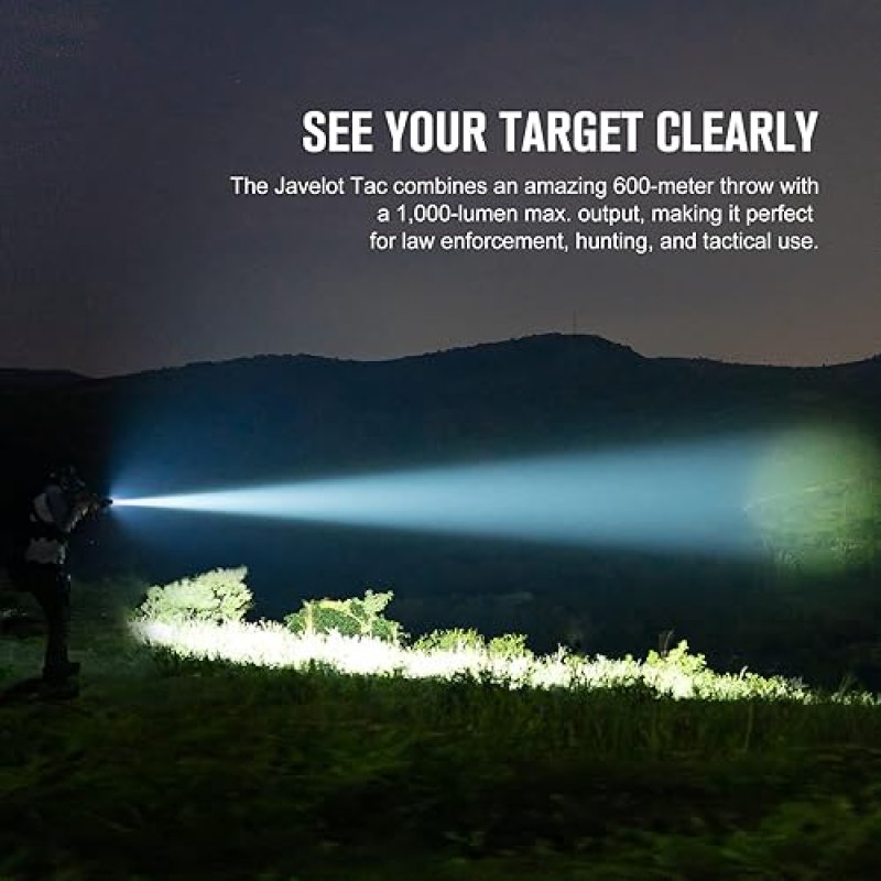 OLIGHT JAVELOT TAC M 1000 LUMEN RECHARGEABLE TACTICAL FLASHLIGHT WITH MLOK RAIL MOUNT REMOTE SWITCH