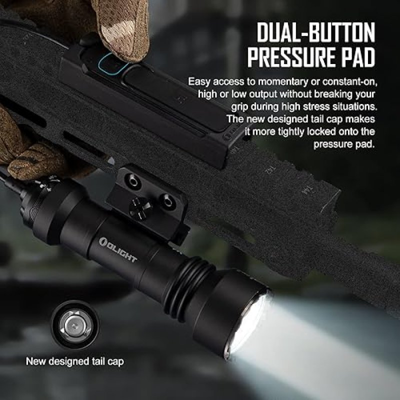 OLIGHT JAVELOT TAC M 1000 LUMEN RECHARGEABLE TACTICAL FLASHLIGHT WITH MLOK RAIL MOUNT REMOTE SWITCH